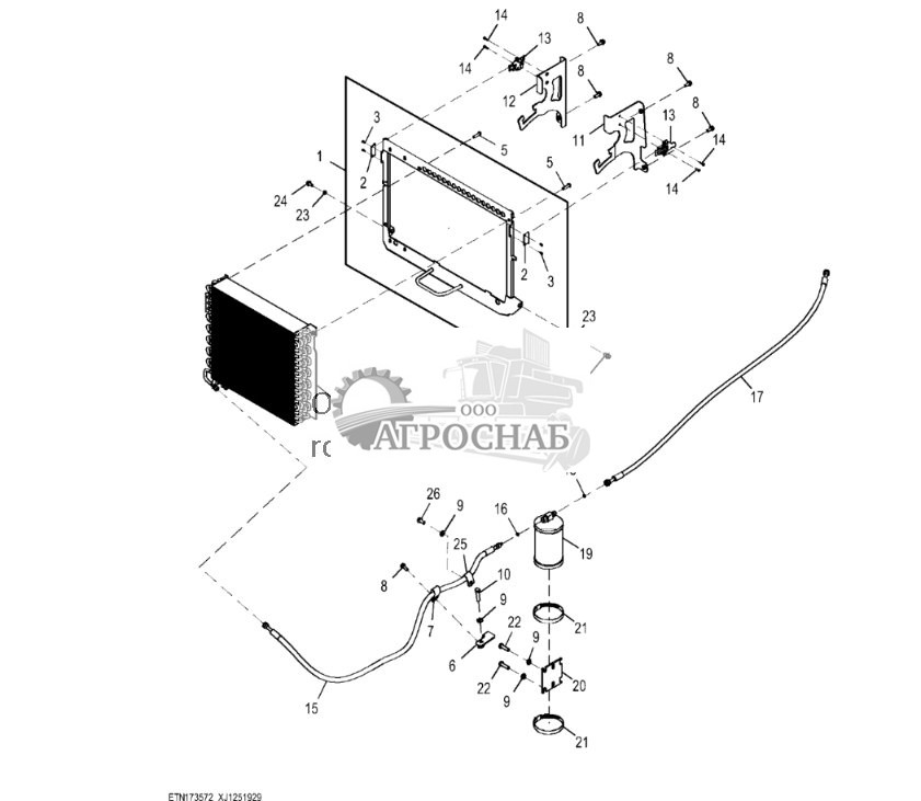 Конденсатор кондиционера воздуха и трубопроводы (Engine 4045TT096-) (329328 - ) - ST924506 389.jpg